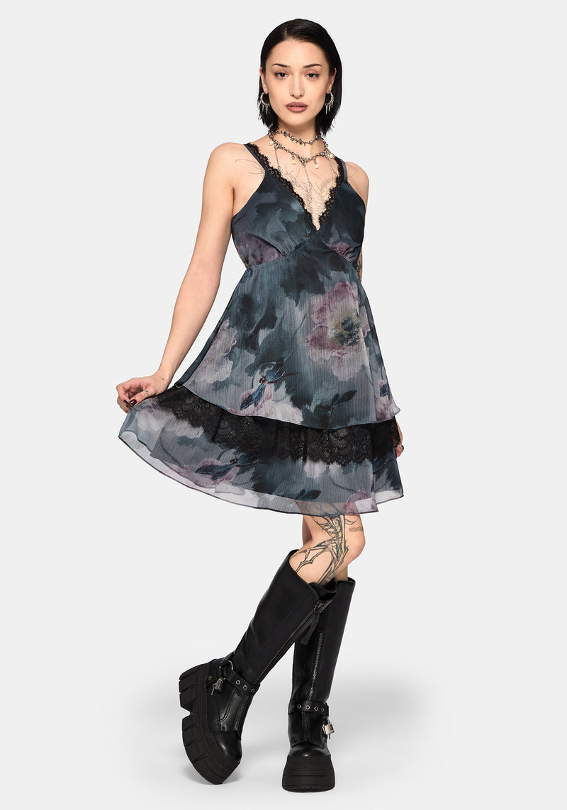 Ophelie Chiffon Lace Cami Mini Dress – Disturbia