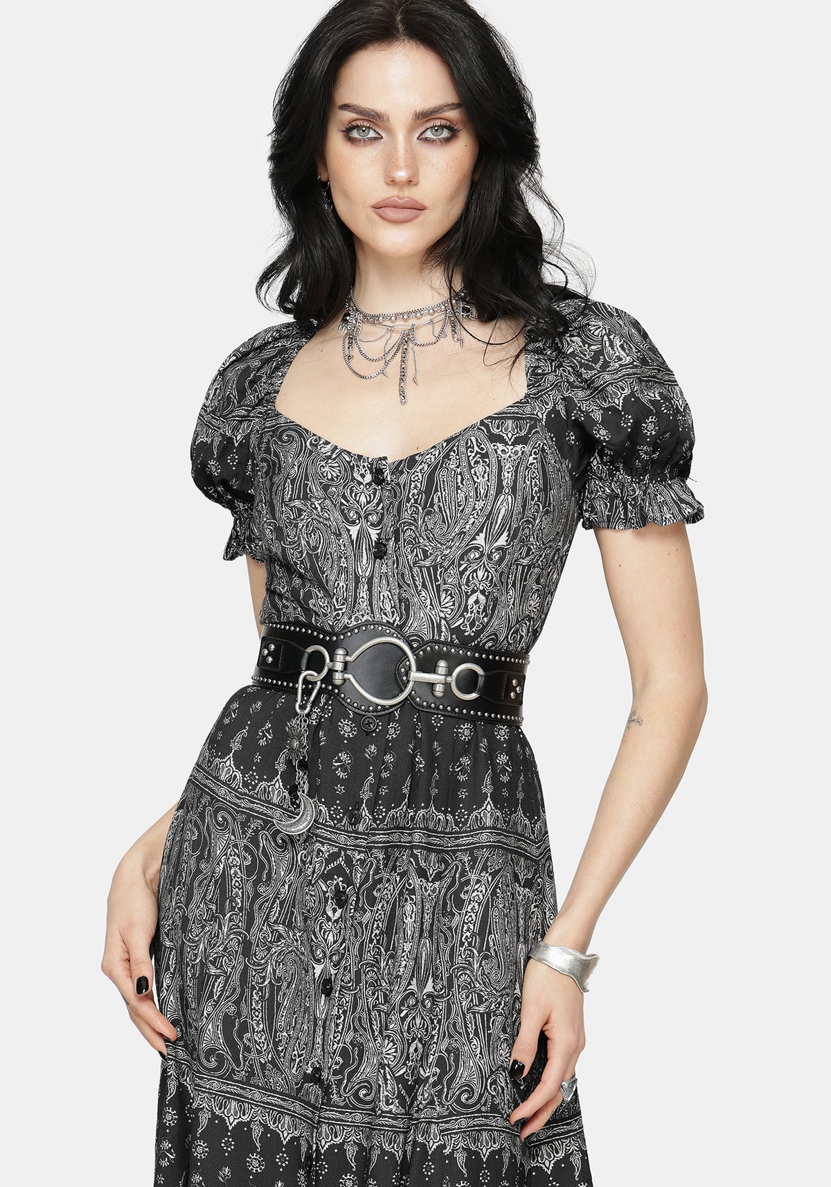 Zelira Paisley Print Midi Dress