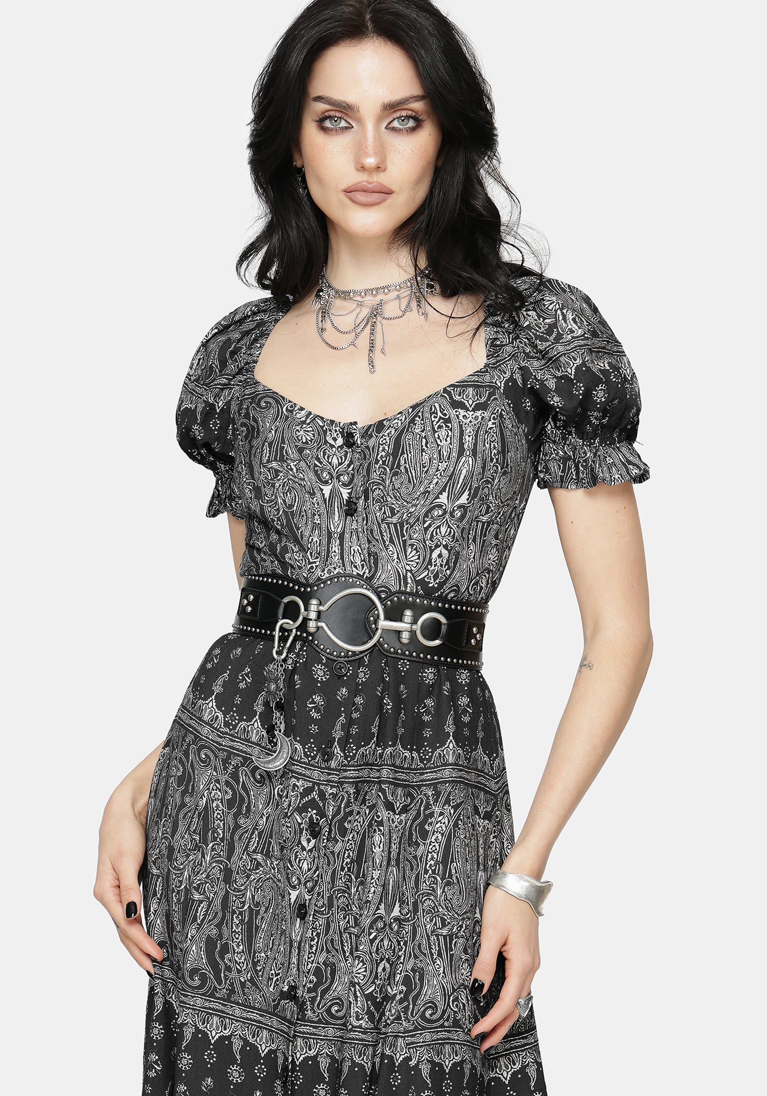 Zelira Paisley Print Midi Dress