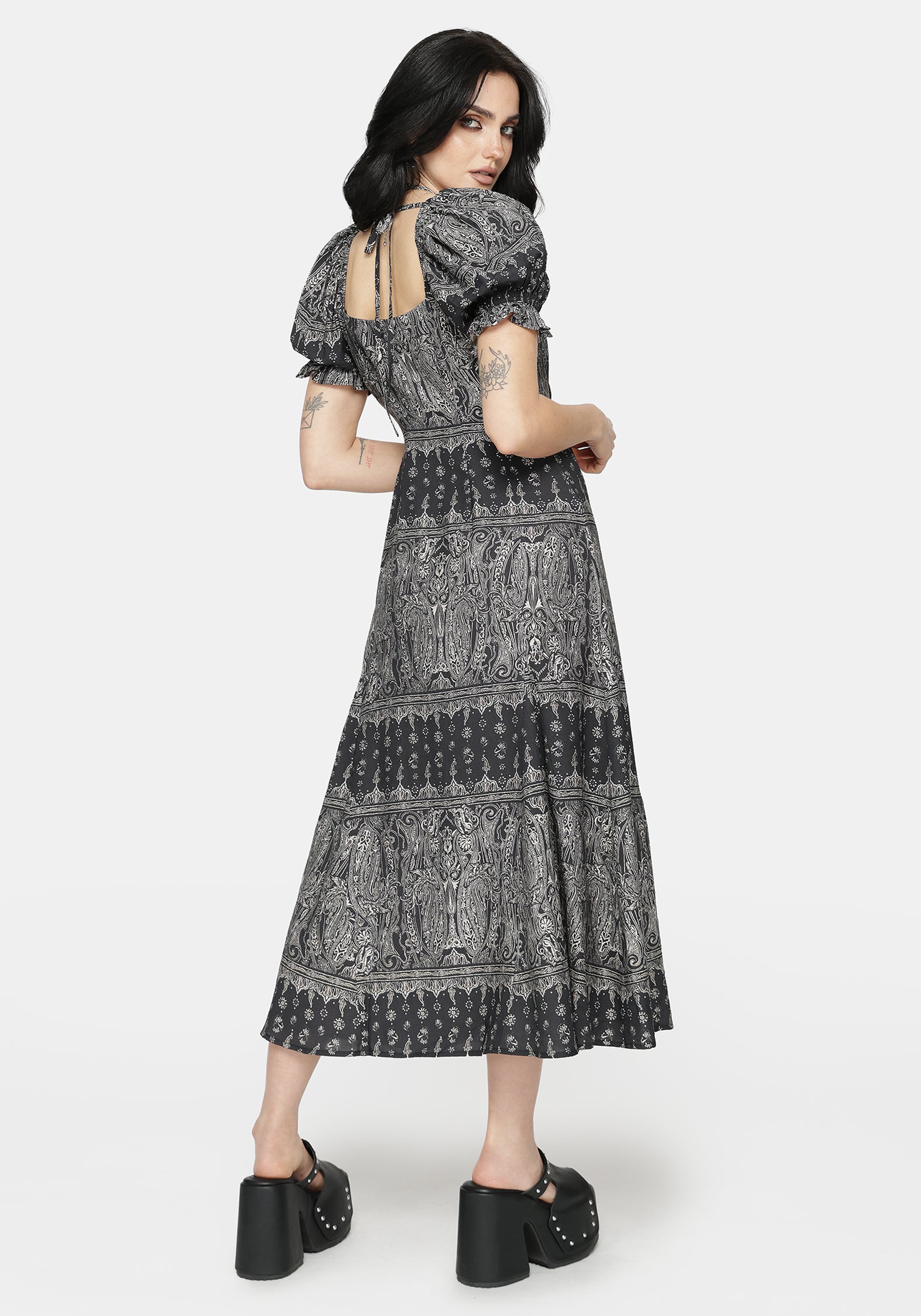 Zelira Paisley Print Midi Dress