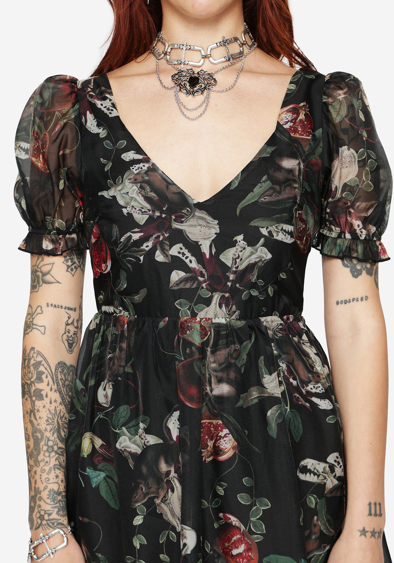 anahera maxi dress Anara Fruit Print Tiered Gown – Disturbia