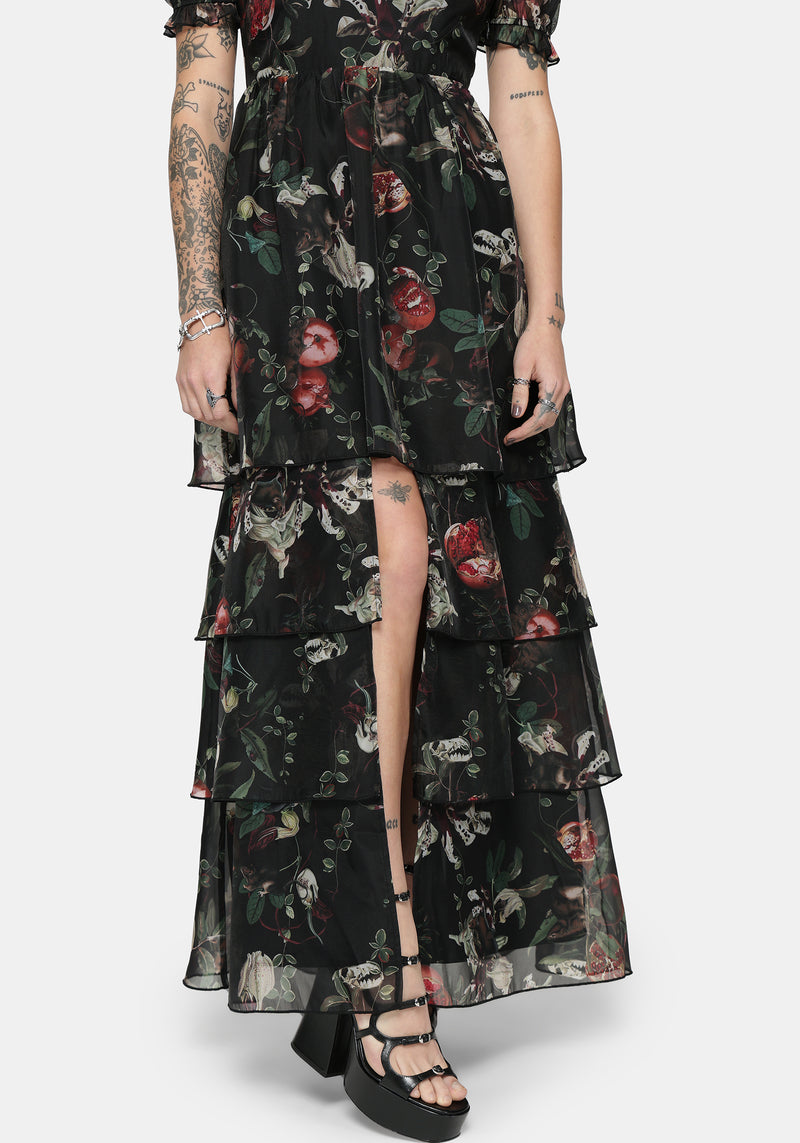 maxi fruit dress Anara Fruit Print Tiered Gown – Disturbia