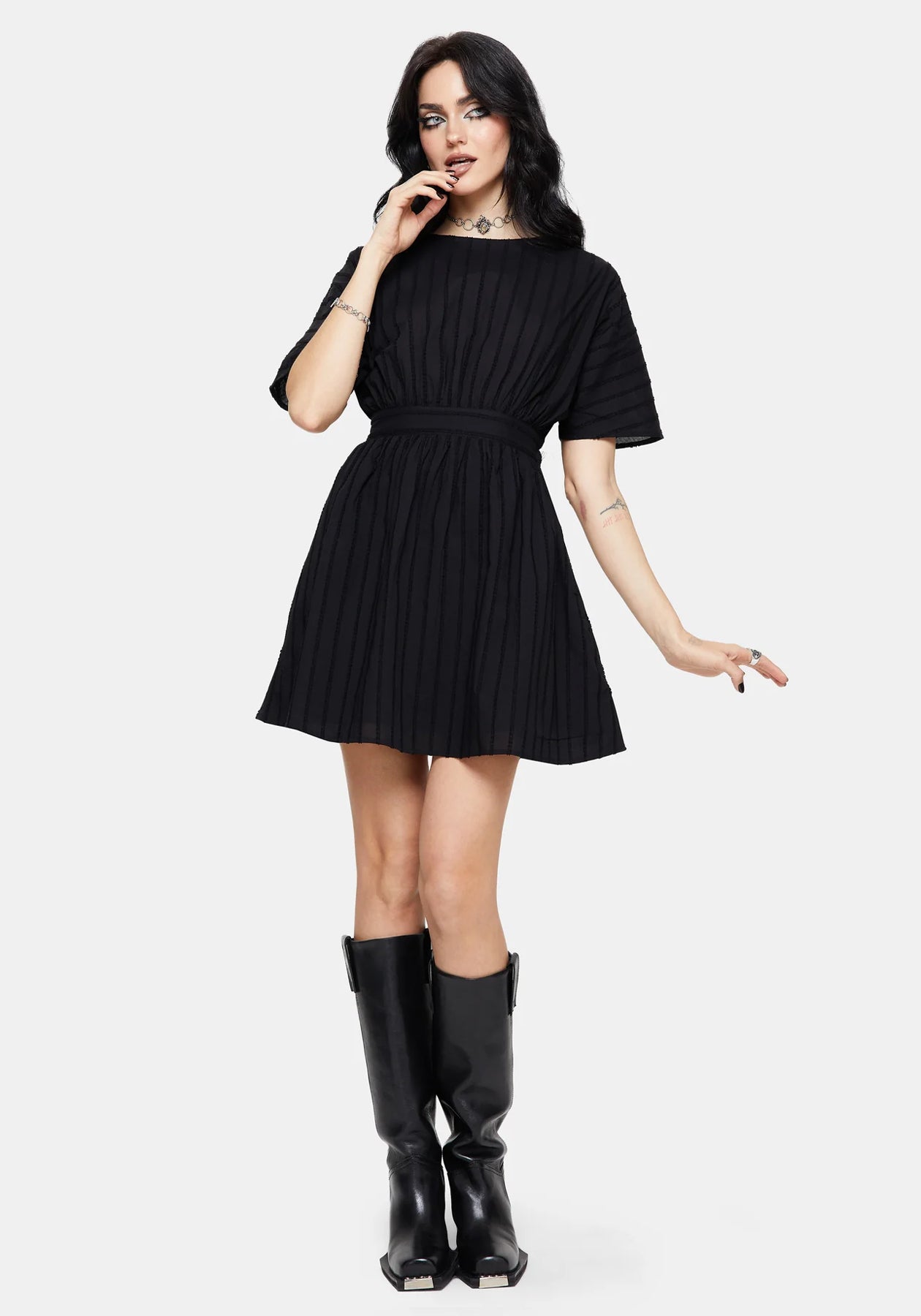 black tie back mini dress Taylor Black Tie Back Mini Dress - US 12
