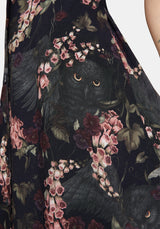 Noctua Owl Foxglove Printed Button Up Cami Mini Dress