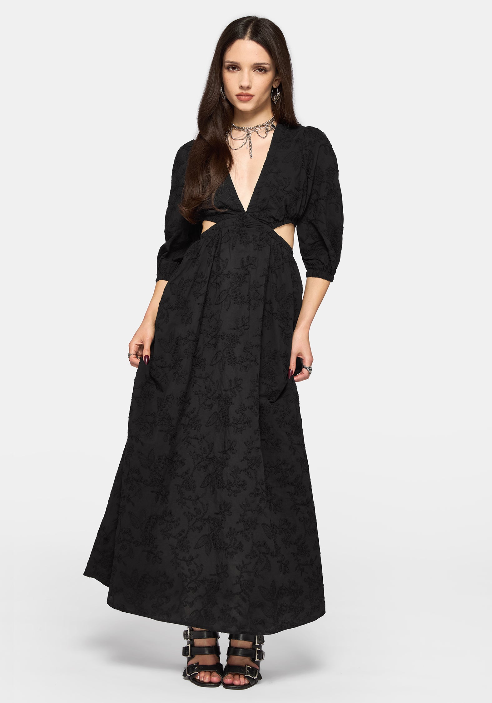 cut out broderie dress Lila Broderie Cut Out Maxi Dress
