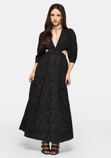 Lila Broderie Cut Out Maxi Dress
