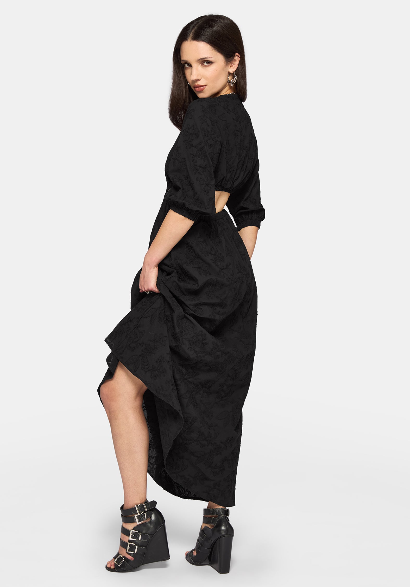 Lila Broderie Cut Out Maxi Dress – Disturbia
