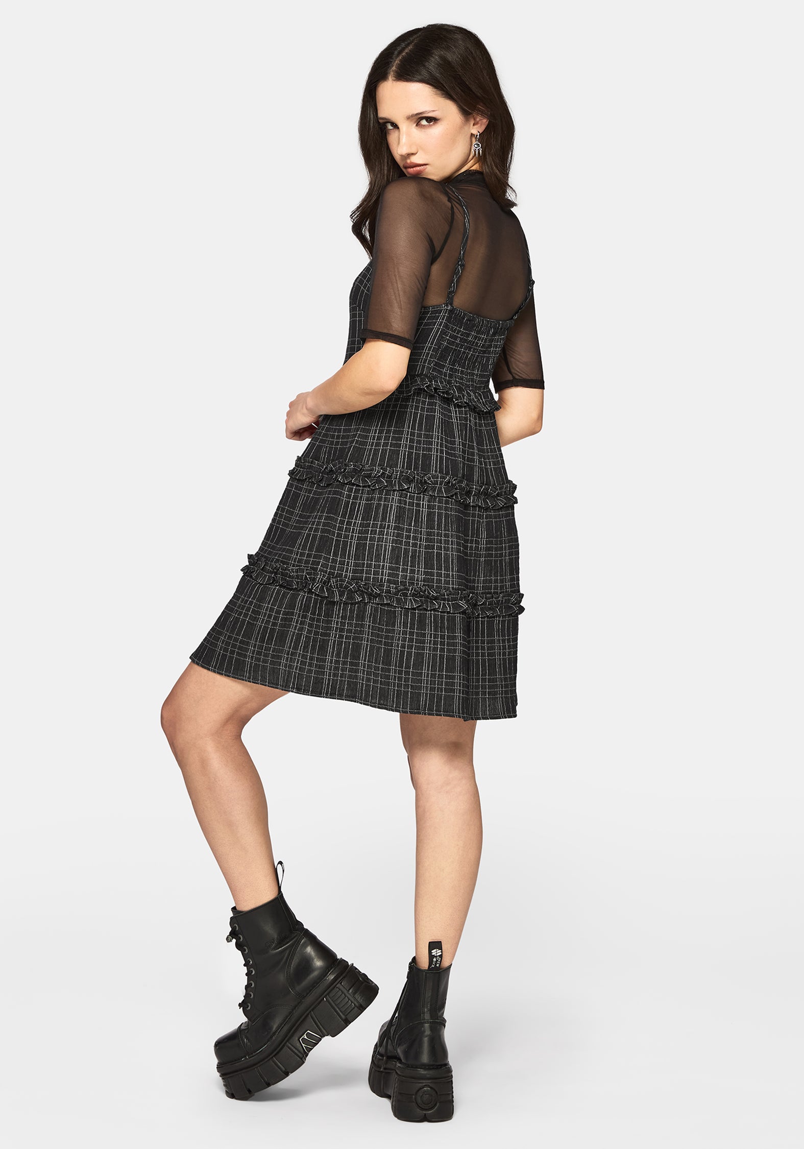 Caledon Check Gauze Cami Mini Dress – Disturbia