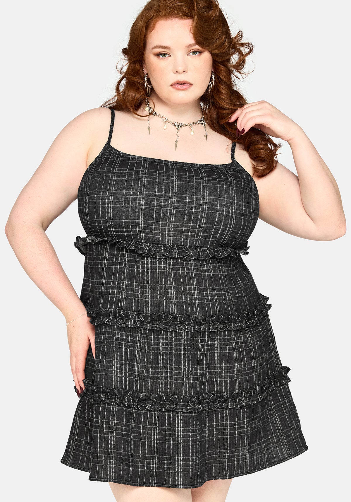 Caledon Check Gauze Cami Mini Dress