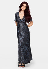 Ophion Print Satin Maxi Dress