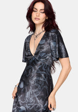Ophion Print Satin Maxi Dress