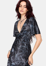 Ophion Print Satin Maxi Dress
