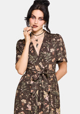 Faela Fairy Tie Waist Wrap Midi Dress US 2
