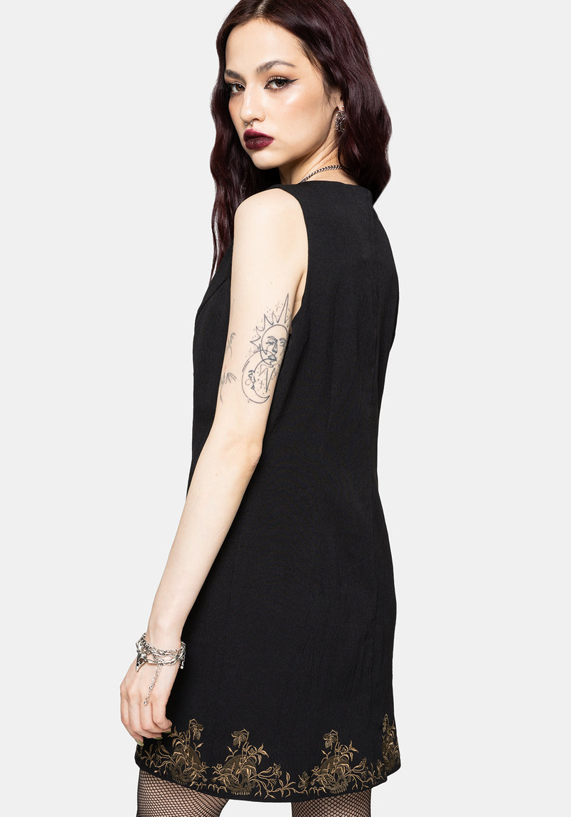 Ismay Vine Embroidered Hem Button Up Mini Dress – Disturbia Ismay Vine Embroidered Hem Button Up Mini Dress – Disturbia