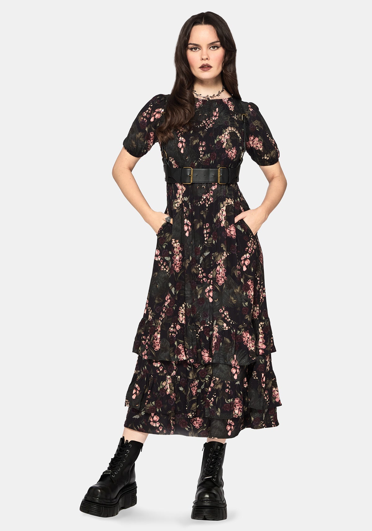 knee length dresses for ladies Foxglove Midi Shirt Dress | Disturbia