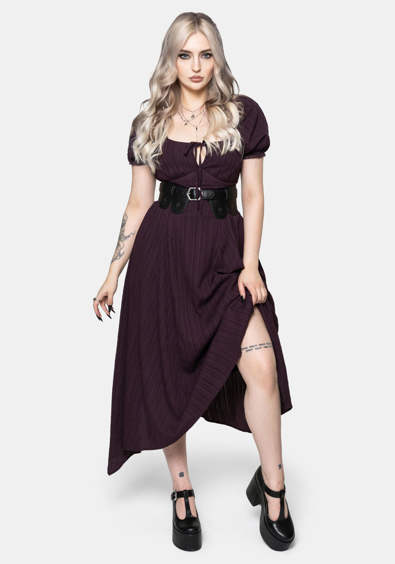midi dress plum Fenella Keyhole Midi Dress