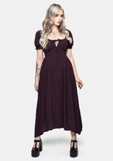 Fenella Keyhole Midi Dress - Plum