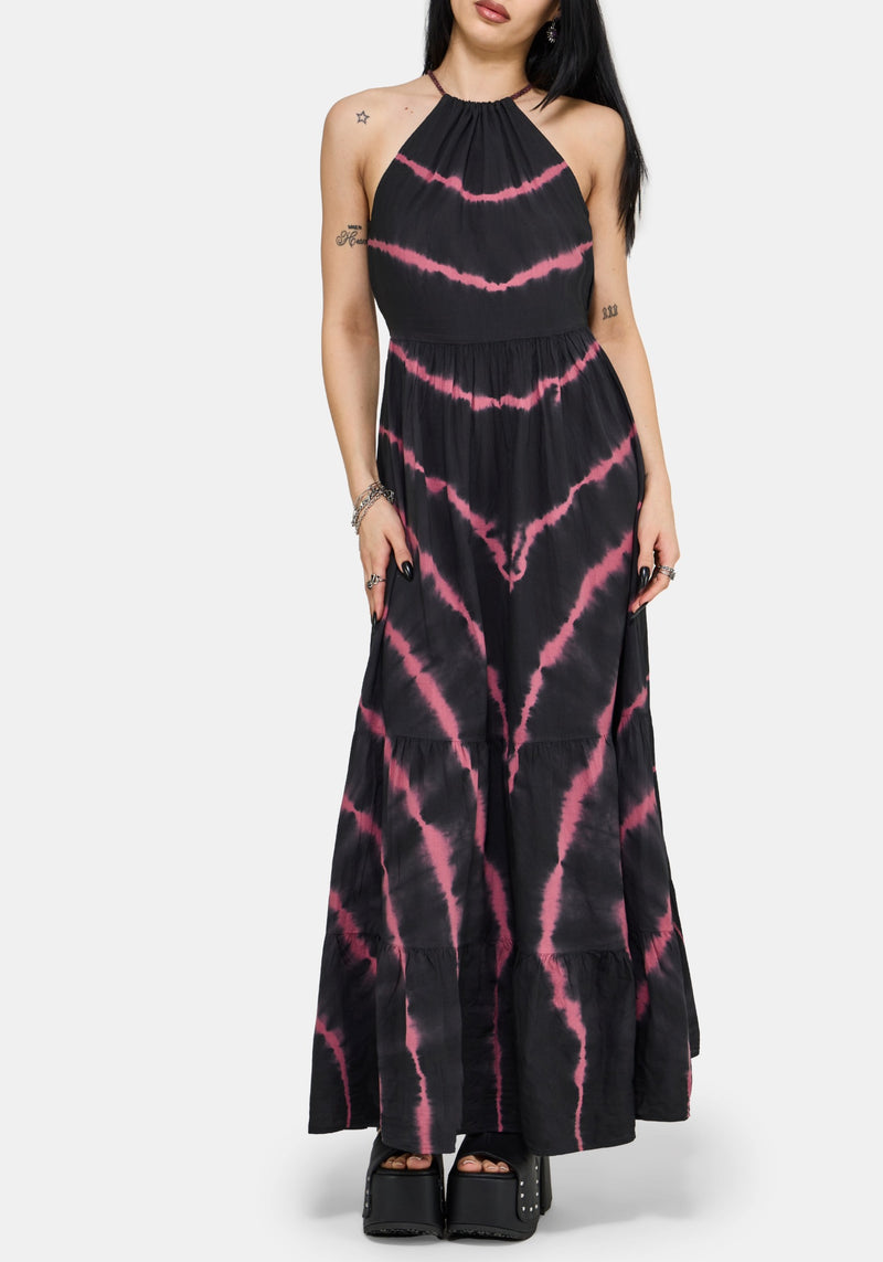 Noxielle Tie Dye Halter Neck Racer Maxi Dress Noxielle Tie Dye Halter Neck Racer Maxi Dress