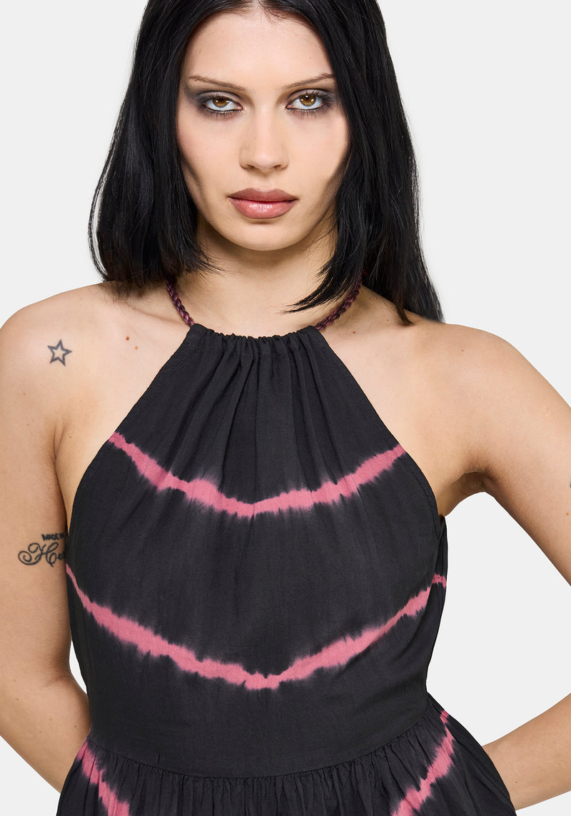 Noxielle Tie Dye Halter Neck Racer Maxi Dress Noxielle Tie Dye Halter Neck Racer Maxi Dress