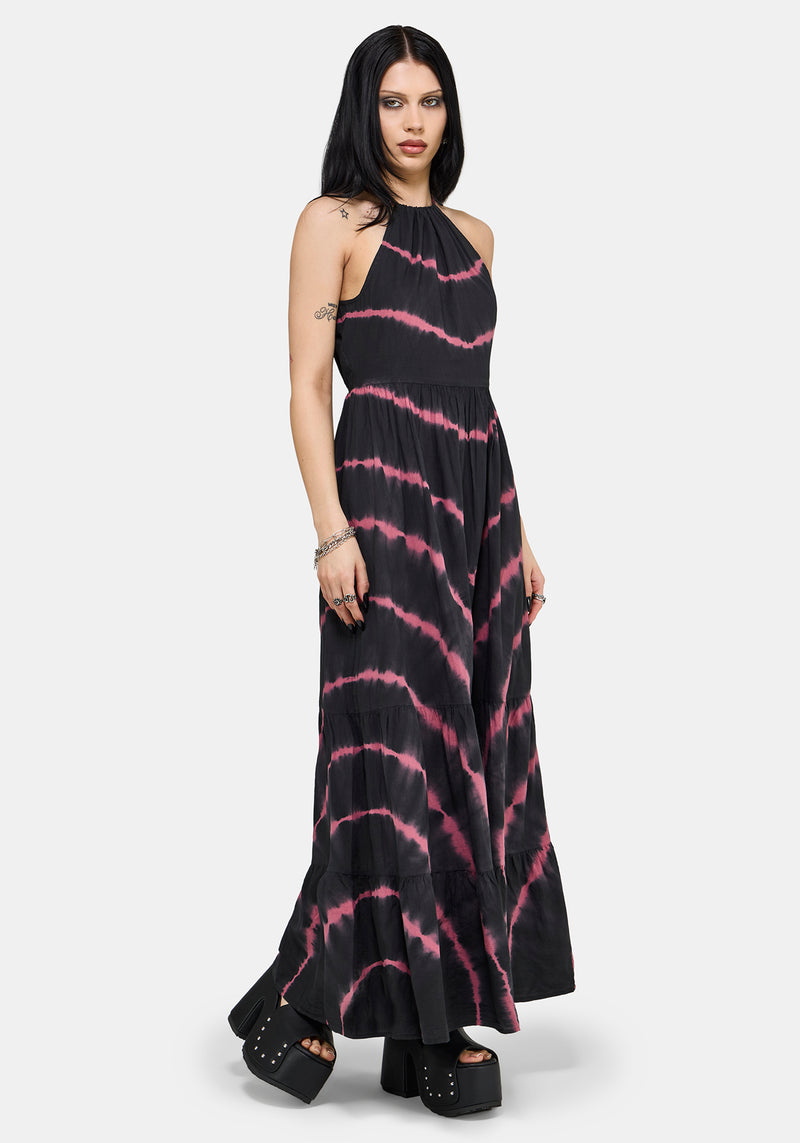 Noxielle Tie Dye Halter Neck Racer Maxi Dress Noxielle Tie Dye Halter Neck Racer Maxi Dress