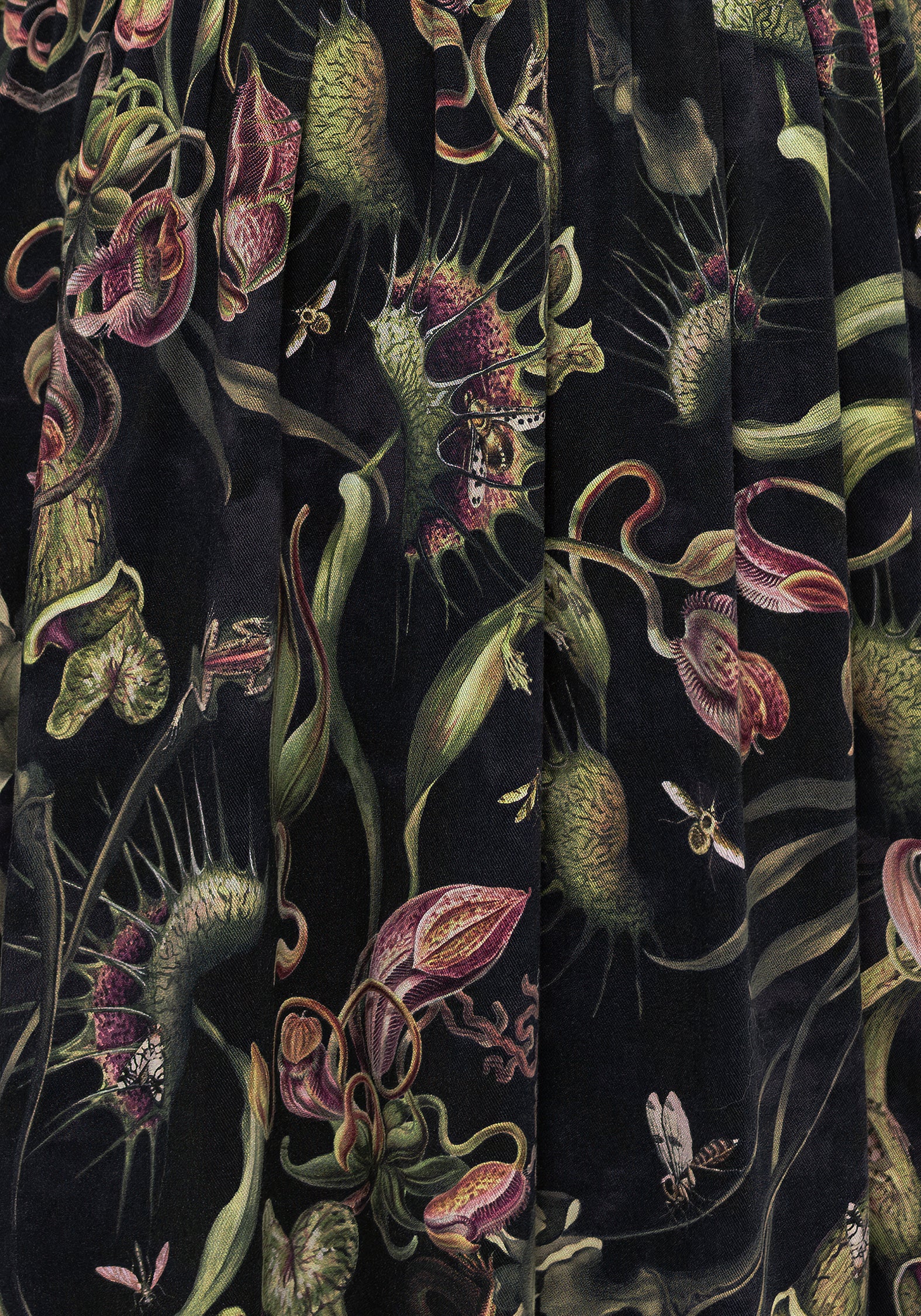 Dionaea Flytrap Print Plunge Maxi Dress