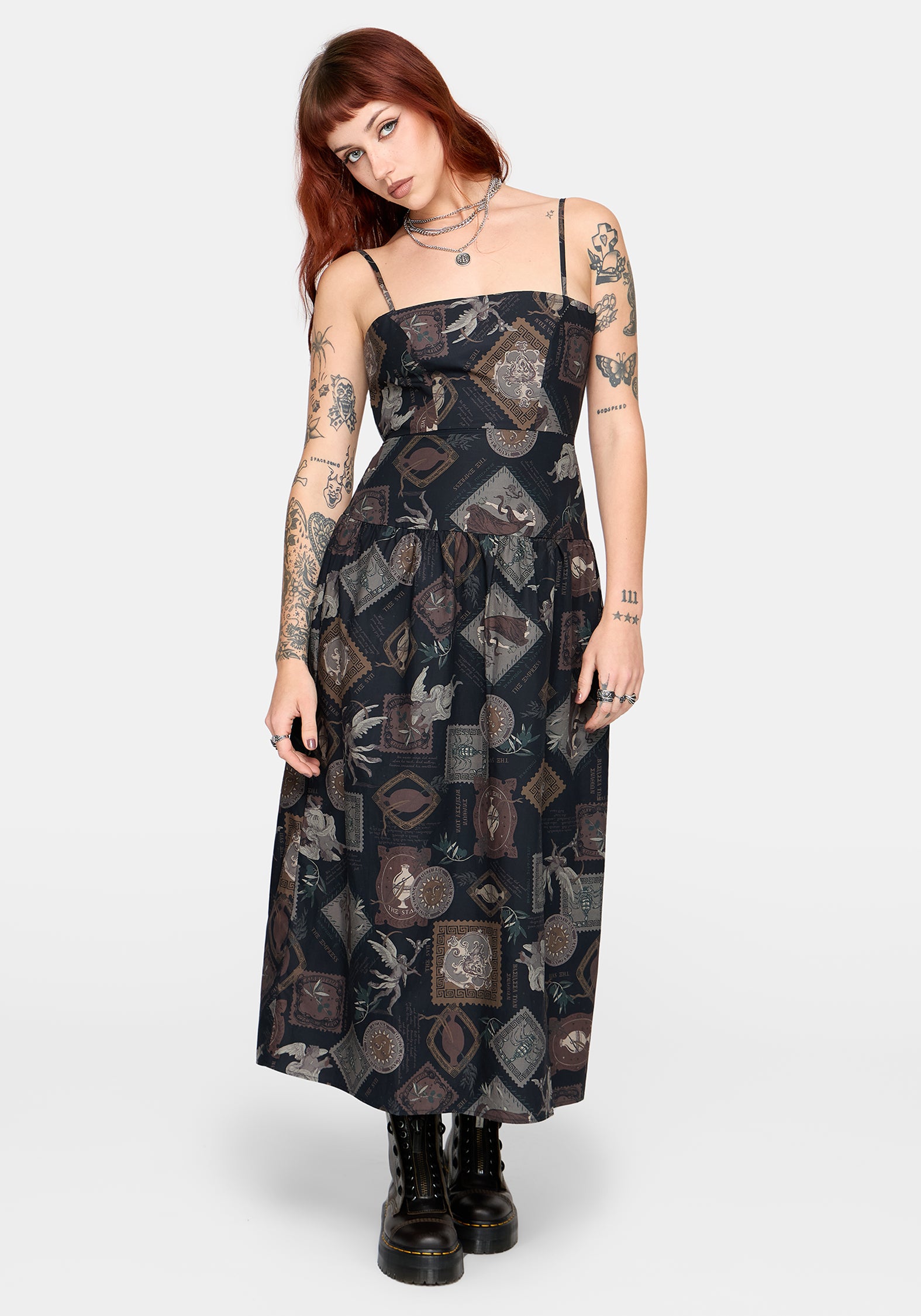 Kleo Relics Cotton Print Cami Midi Dress