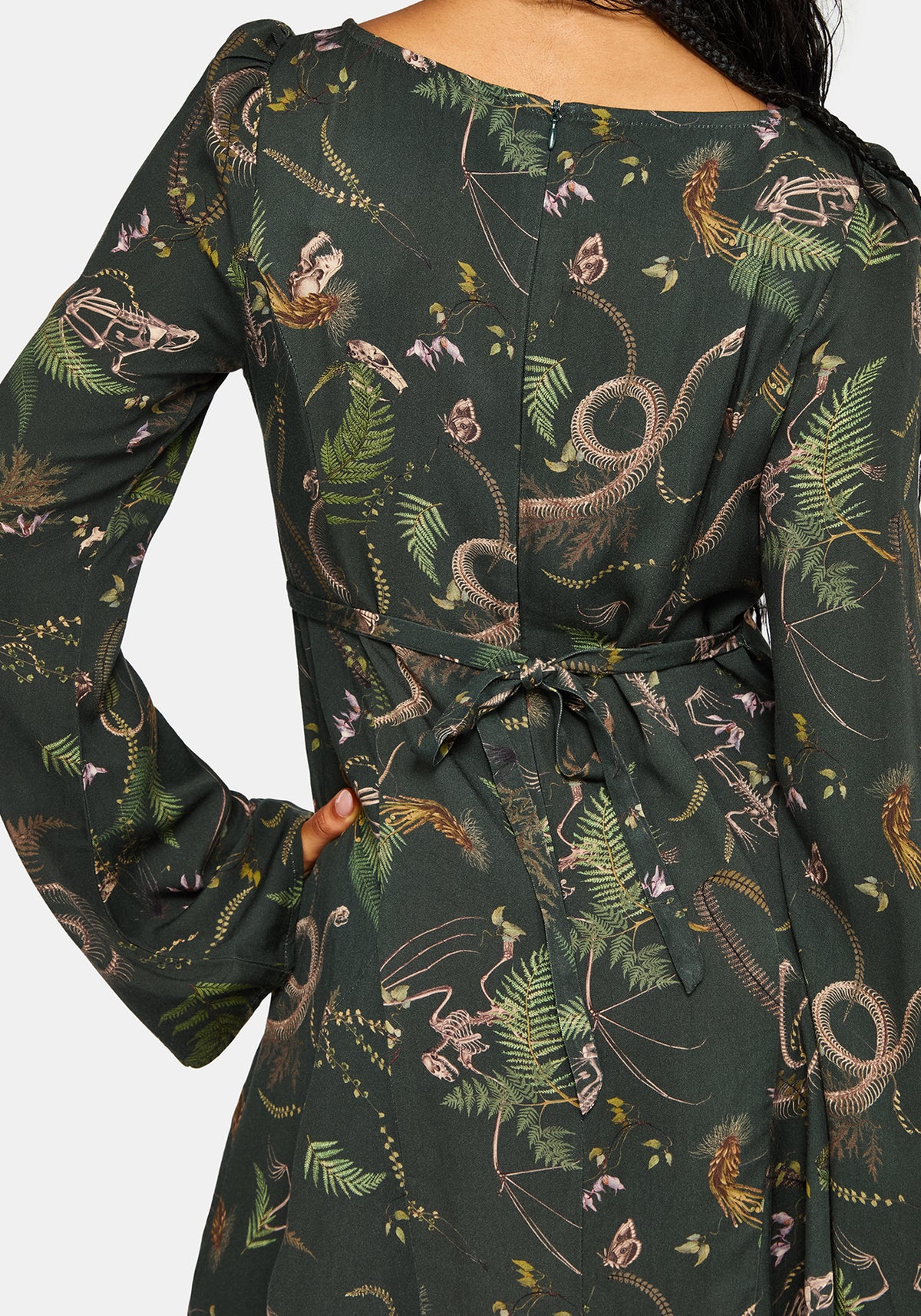 Noctaris Print Flared Sleeve Mini Dress