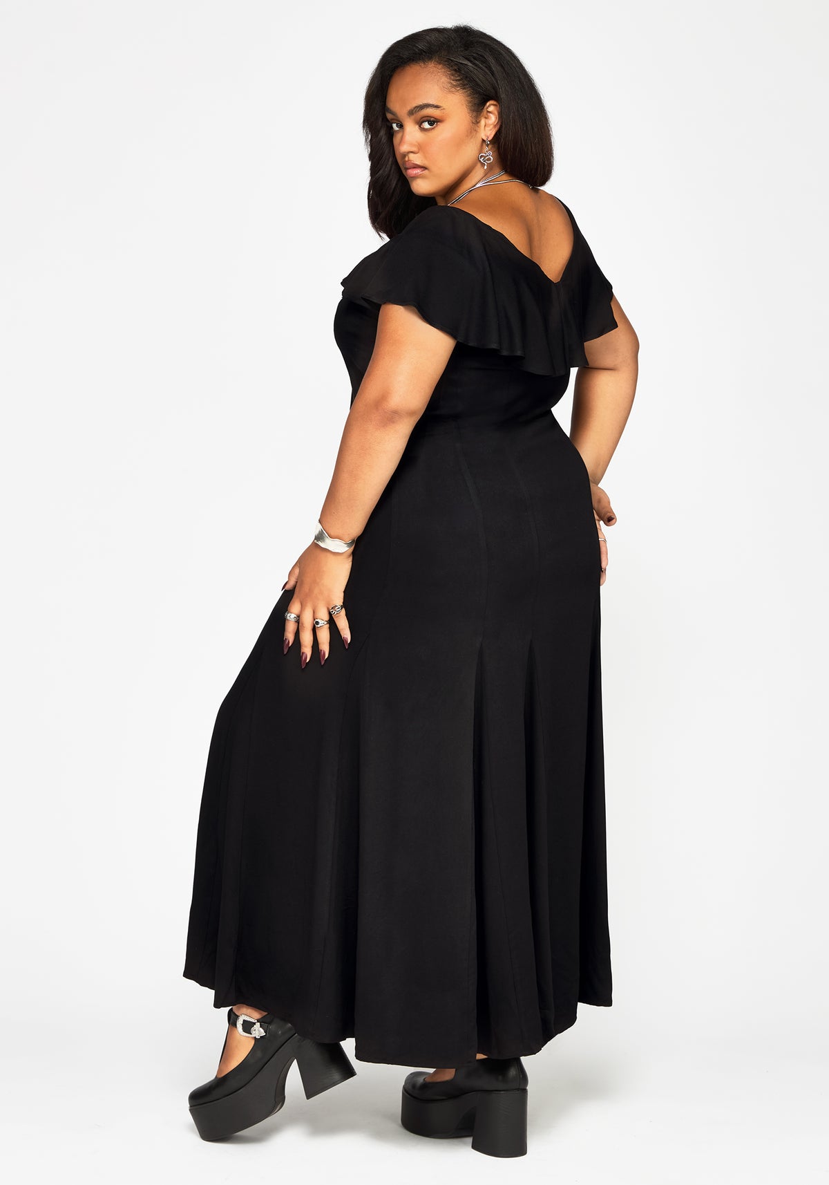 tie front maxi dress Aren Ruffle LDA line silhouette 78% Cotton Long Formal Dress 49611 Size:US 7 | EU 37.5