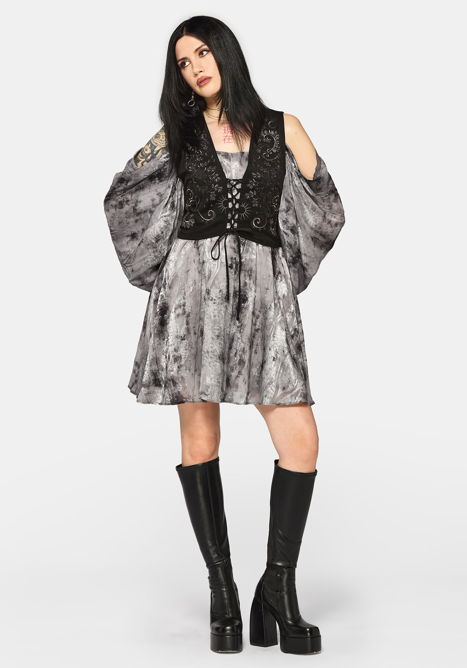Maddie Cold Shoulder Blouson Mini Dress – Disturbia