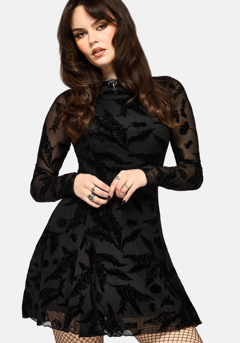 free people dandelion mini dress Cimora Dandelion Flocked Mesh Mini Dress – Disturbia