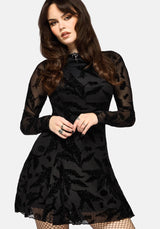 Cimora Dandelion Flocked Mesh Mini Dress