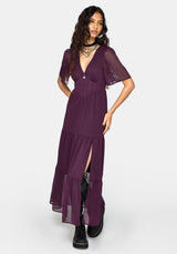 Emer Angel Sleeve Pintuck Waist Maxi Dress