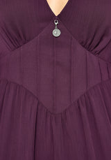 Emer Angel Sleeve Pintuck Waist Maxi Dress