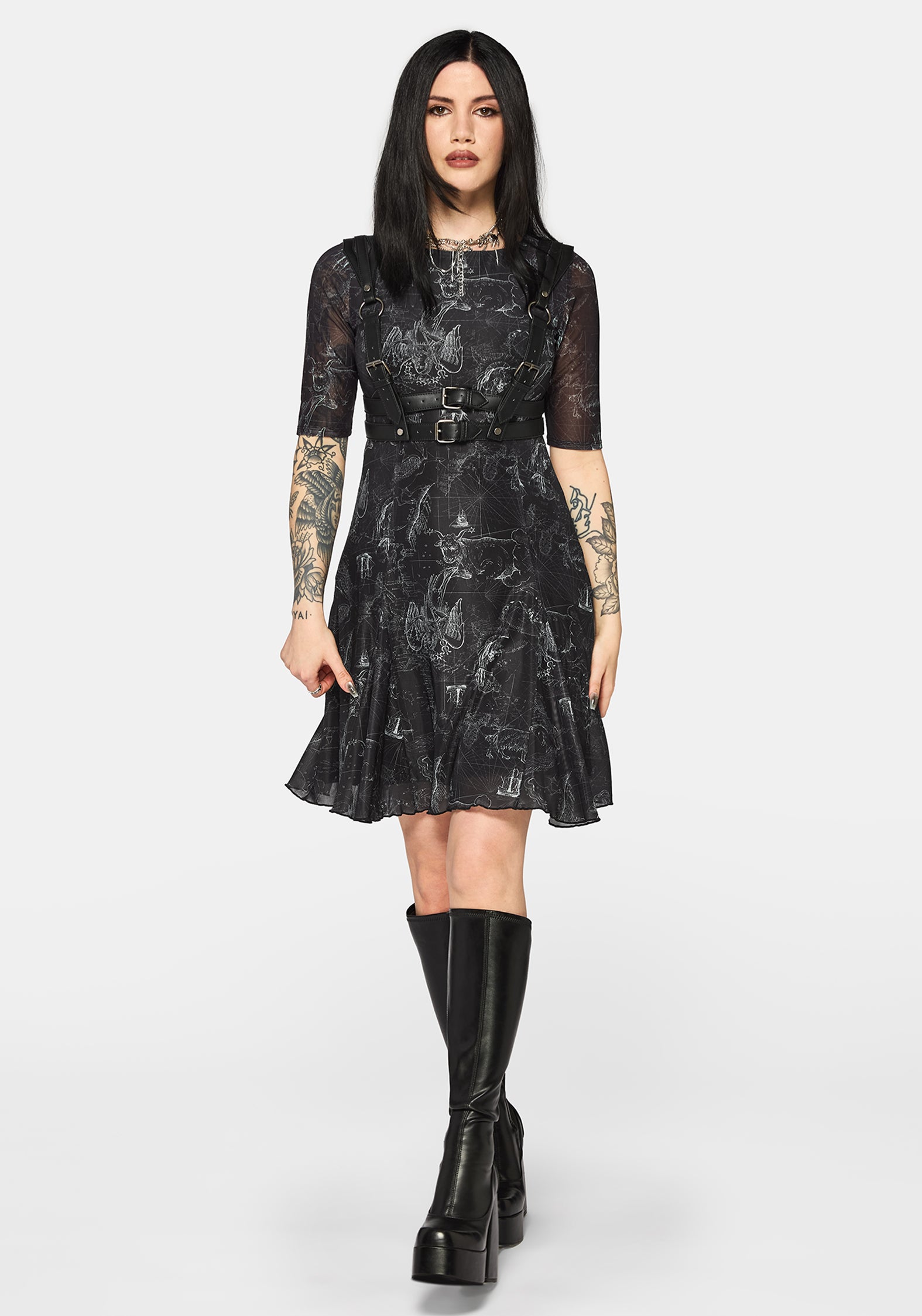 Kosmara Map Print Mini Dress