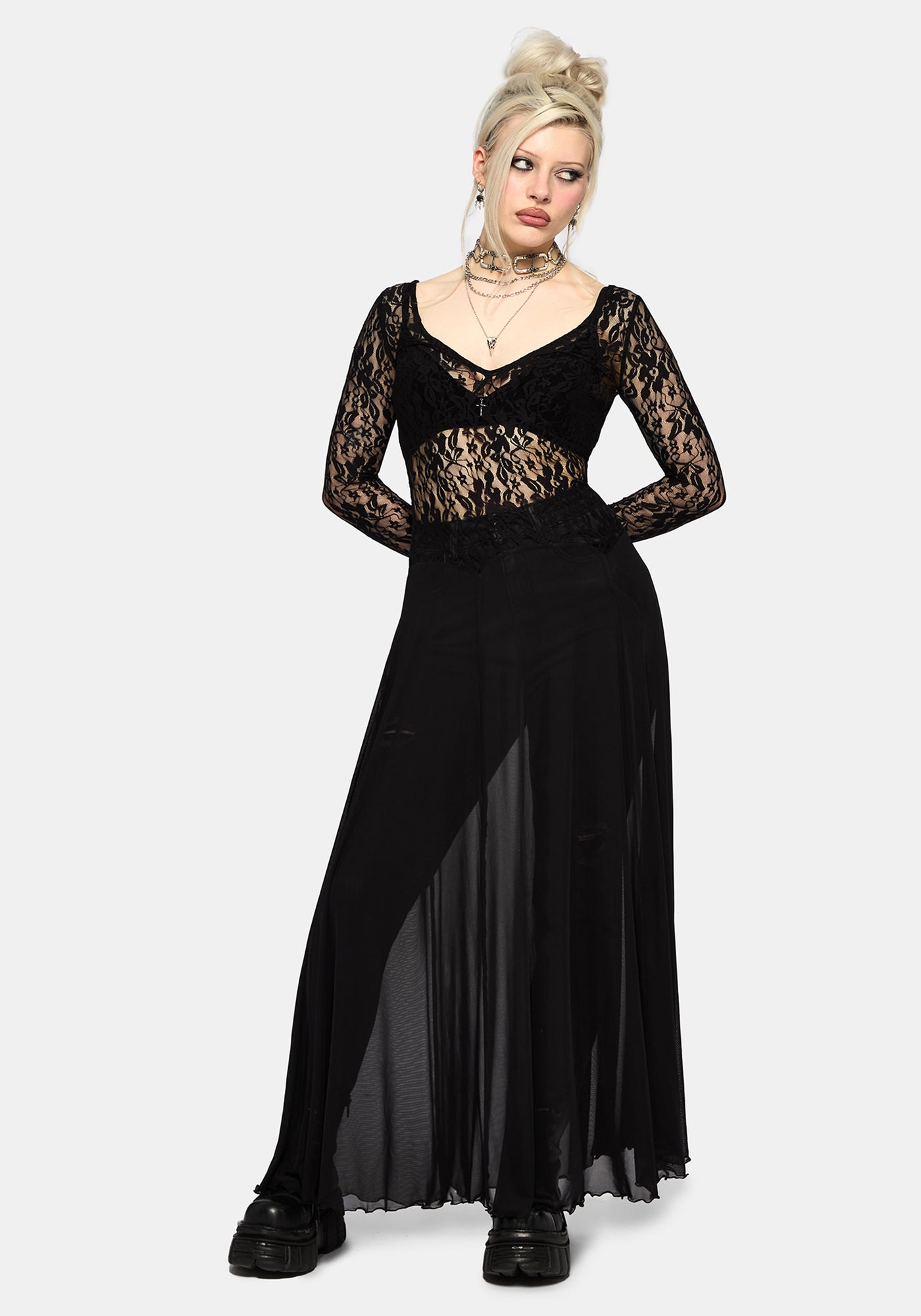 Eltharia Lace Bodice Maxi Dress – Disturbia