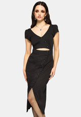 Ziggy Check Cut Out Midaxi Dress