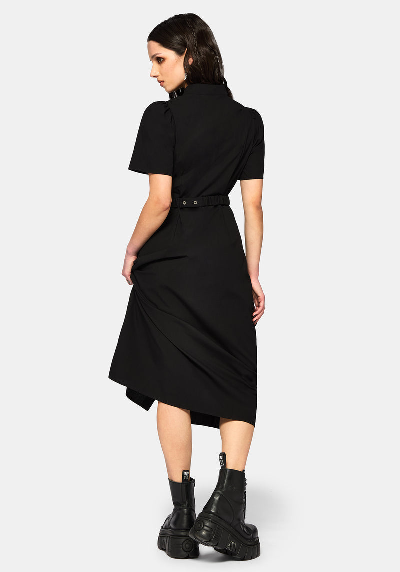 Phonoi Chain Belted Button Up Midaxi Dress Disturbia Phonoi Chain Belted Button Up Midaxi Dress Disturbia