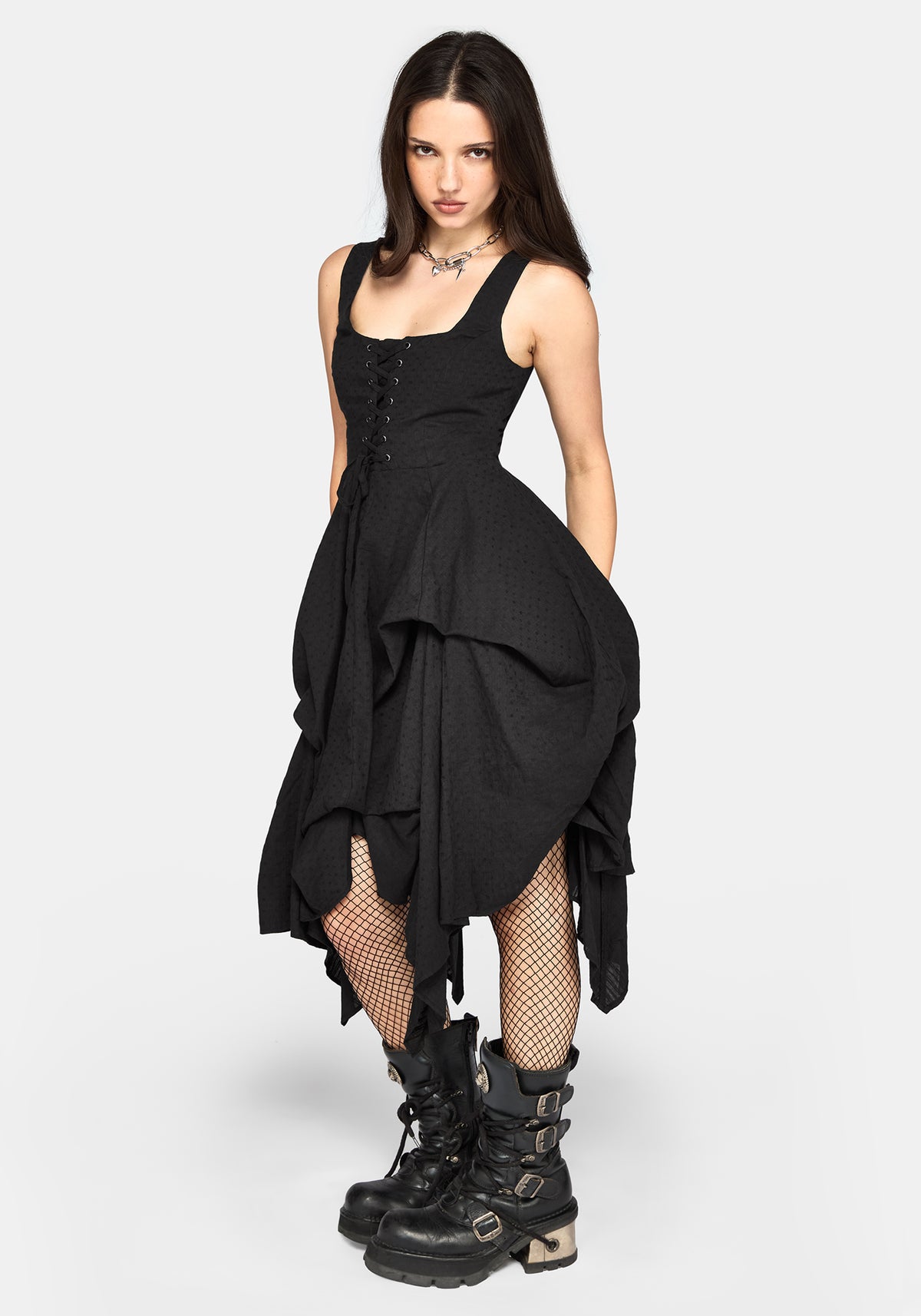 Lyx Hitched Skirt Cotton Midi Dress