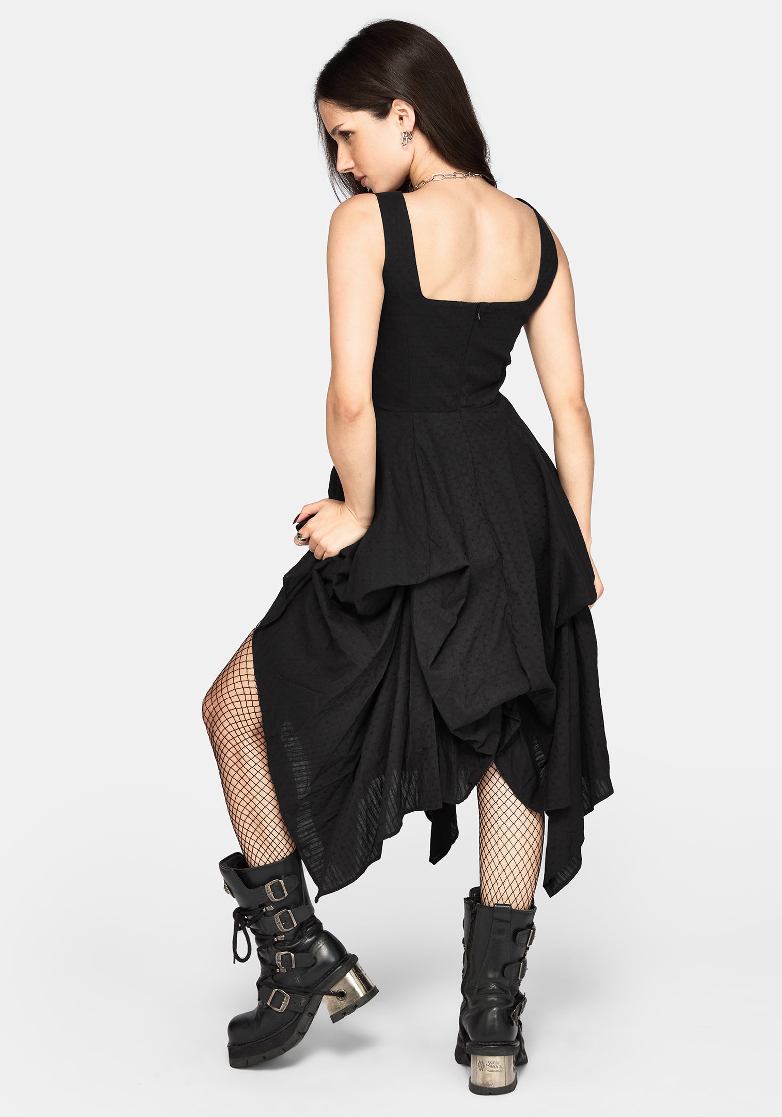 Lyx Hitched Skirt Cotton Midi Dress