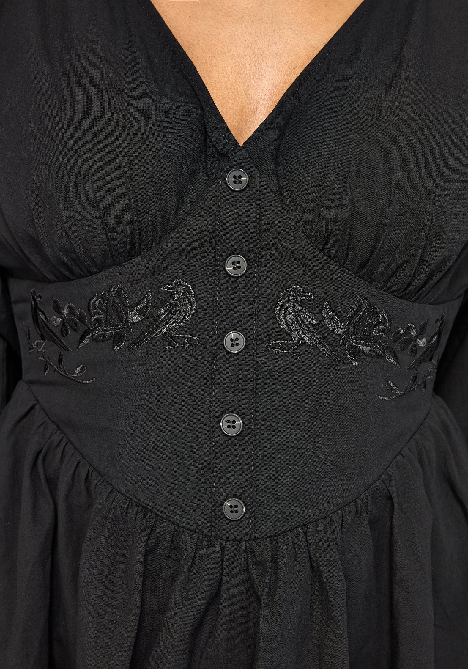 Sanct Embroidered Batwing Mini Dress – Disturbia