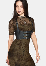 Zuri Flocked Ruched Bust Midaxi Dress