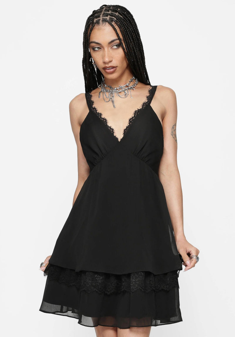 Selyth Lace Tiered Mini Dress  Disturbia