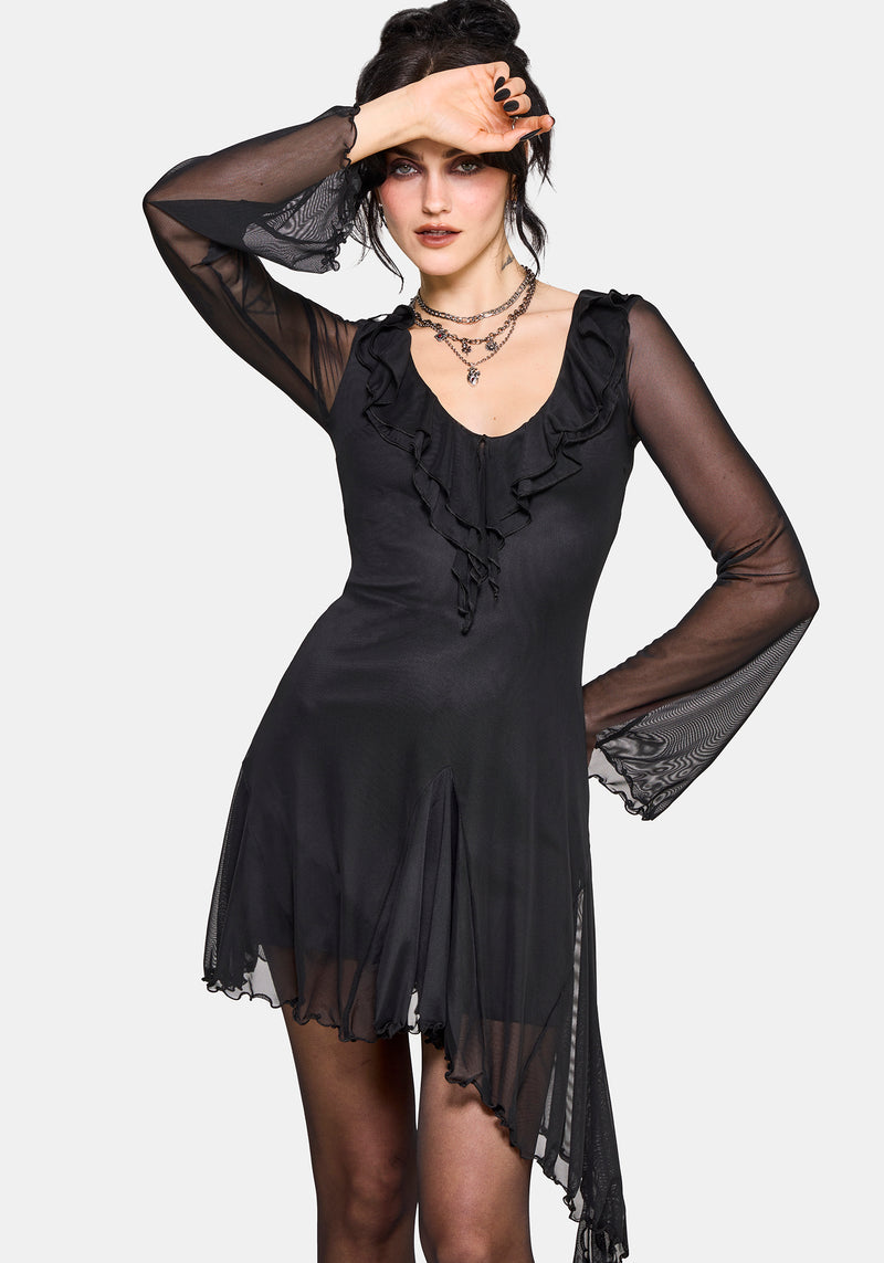 fluted sleeve mini dress Sabriel Flute Sleeve Mini Dress – Disturbia