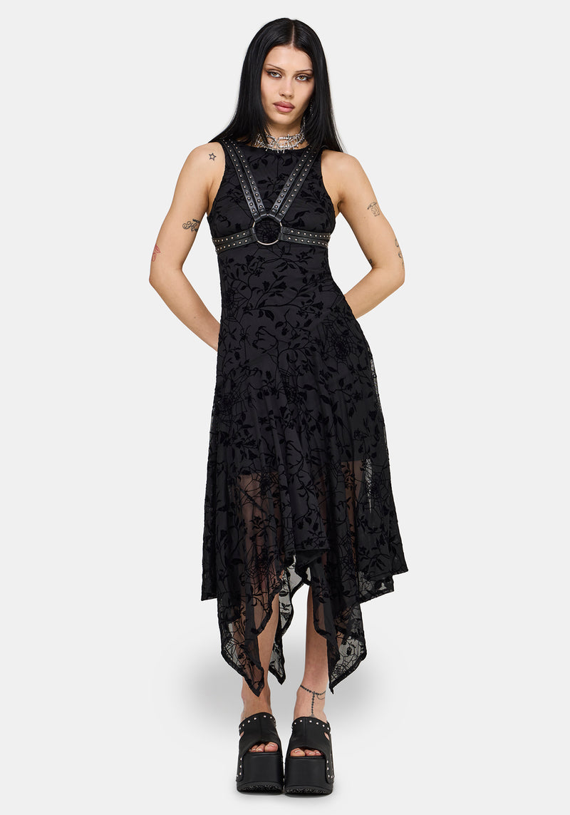 Deadly Nightshade Mesh Midi Dress  Disturbia