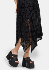 Deadly Nightshade Mesh Midi Dress