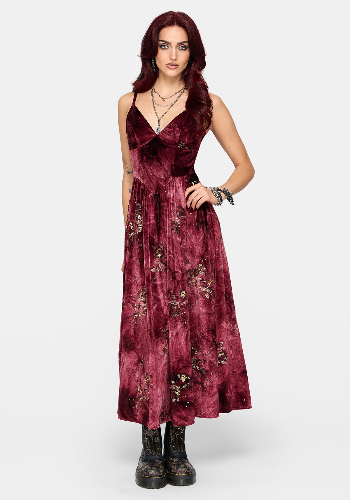 Zariah Sequin Velour Cami Midaxi Dress
