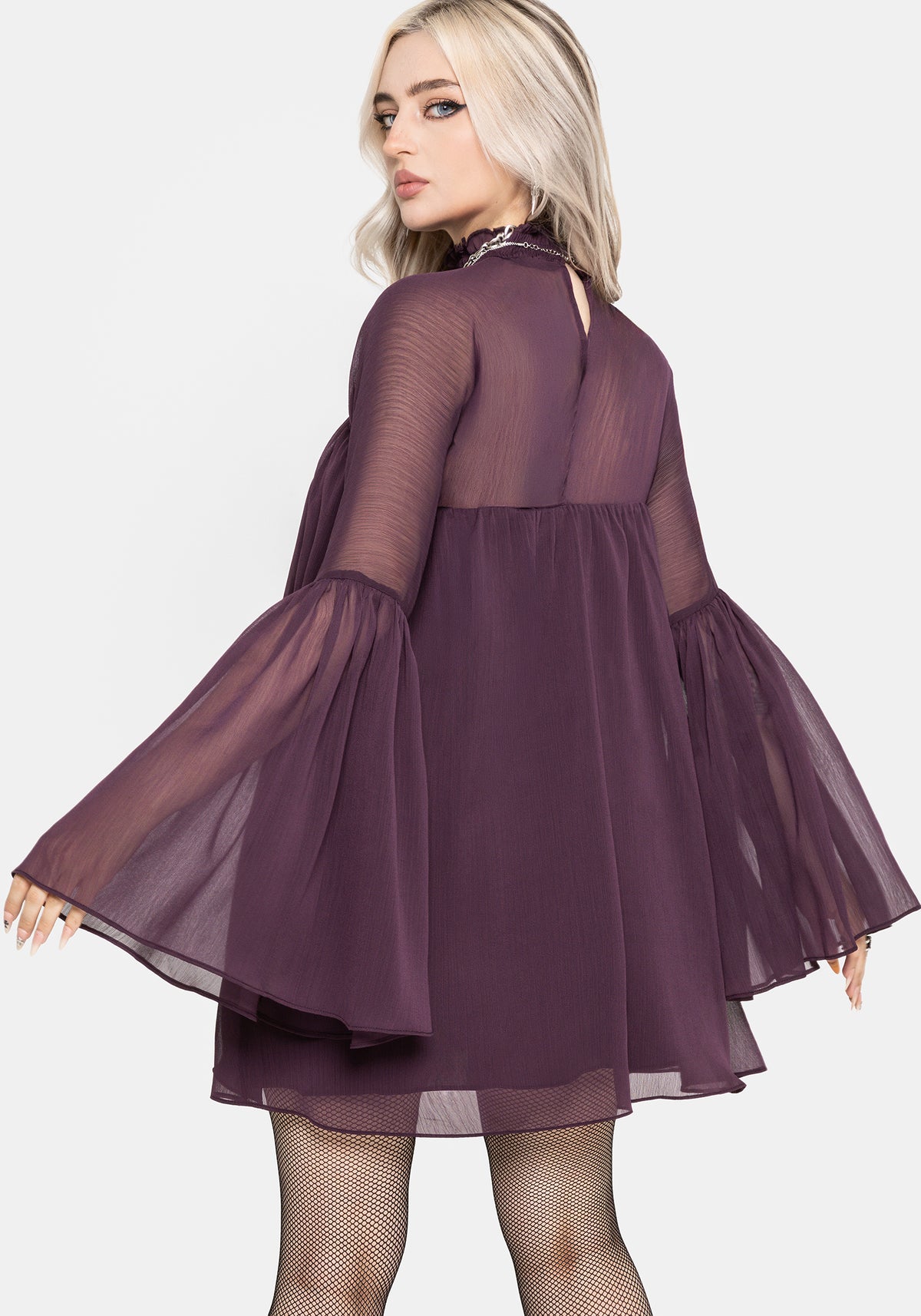 Noirelle Handkerchief Hem Chiffon Mini Dress US 2