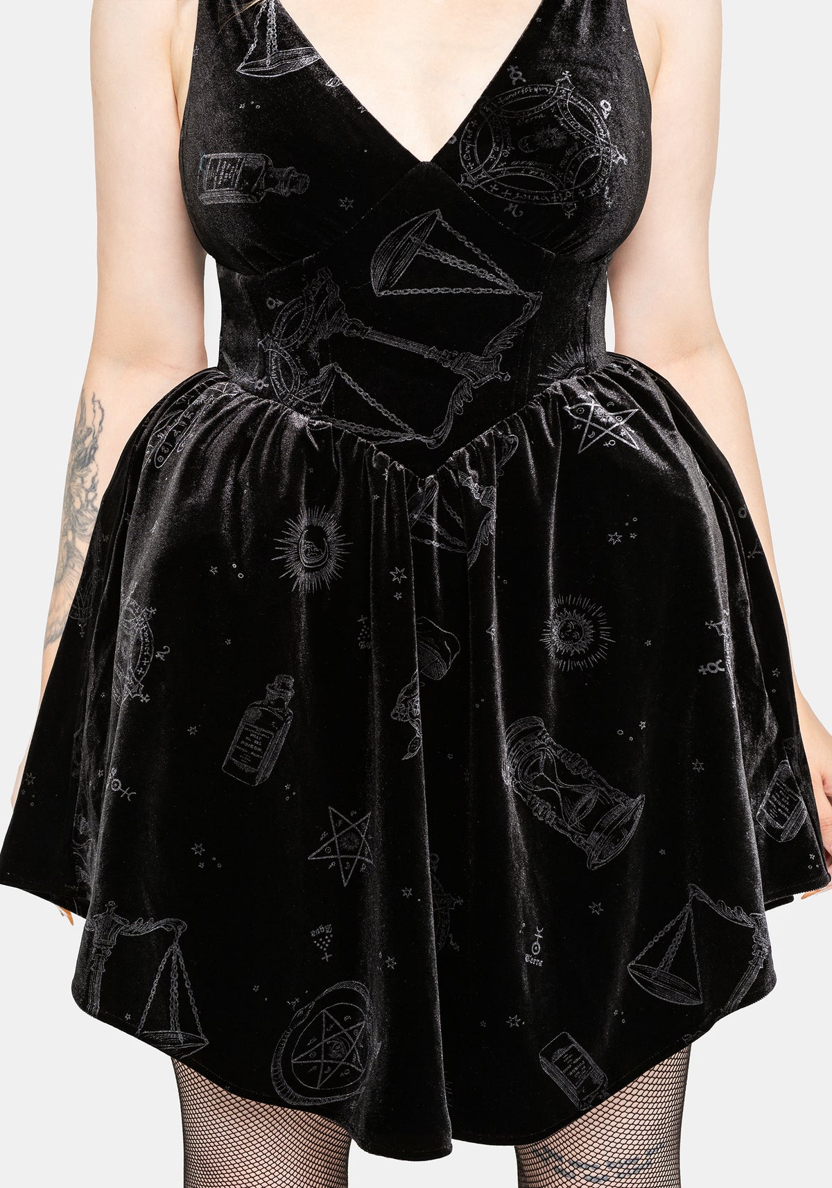 Orin Foiled Velour Mini Dress US 2