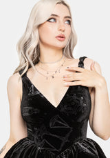 Orin Foiled Velour Mini Dress US 2