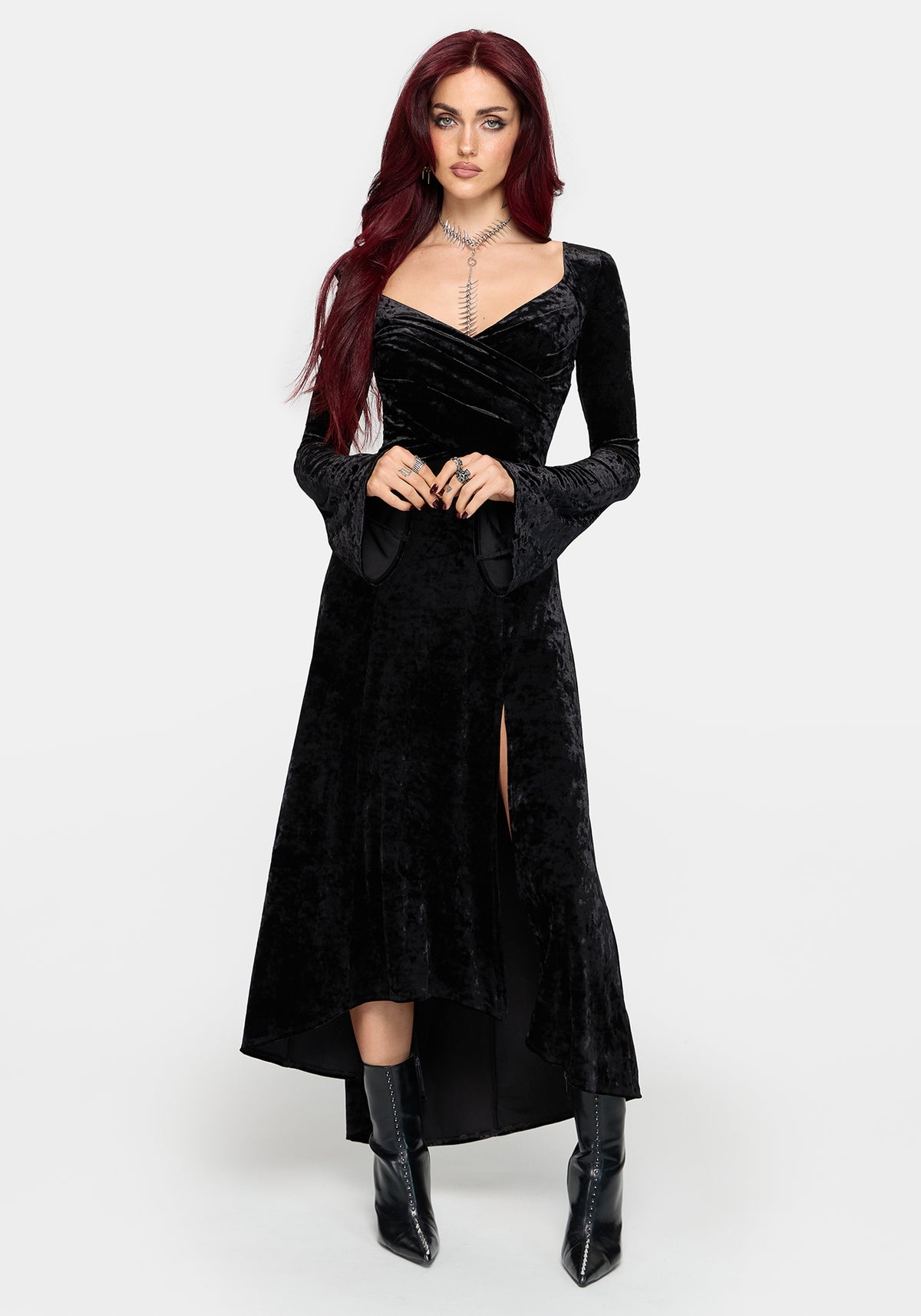 Joise Crushed Velour Wrap Front Midaxi Dress US 2